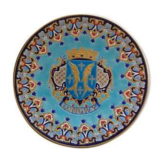 Decorative dish in Longwy enamels
