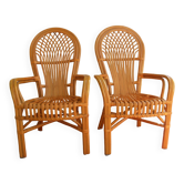 Fauteuil rotin la paire