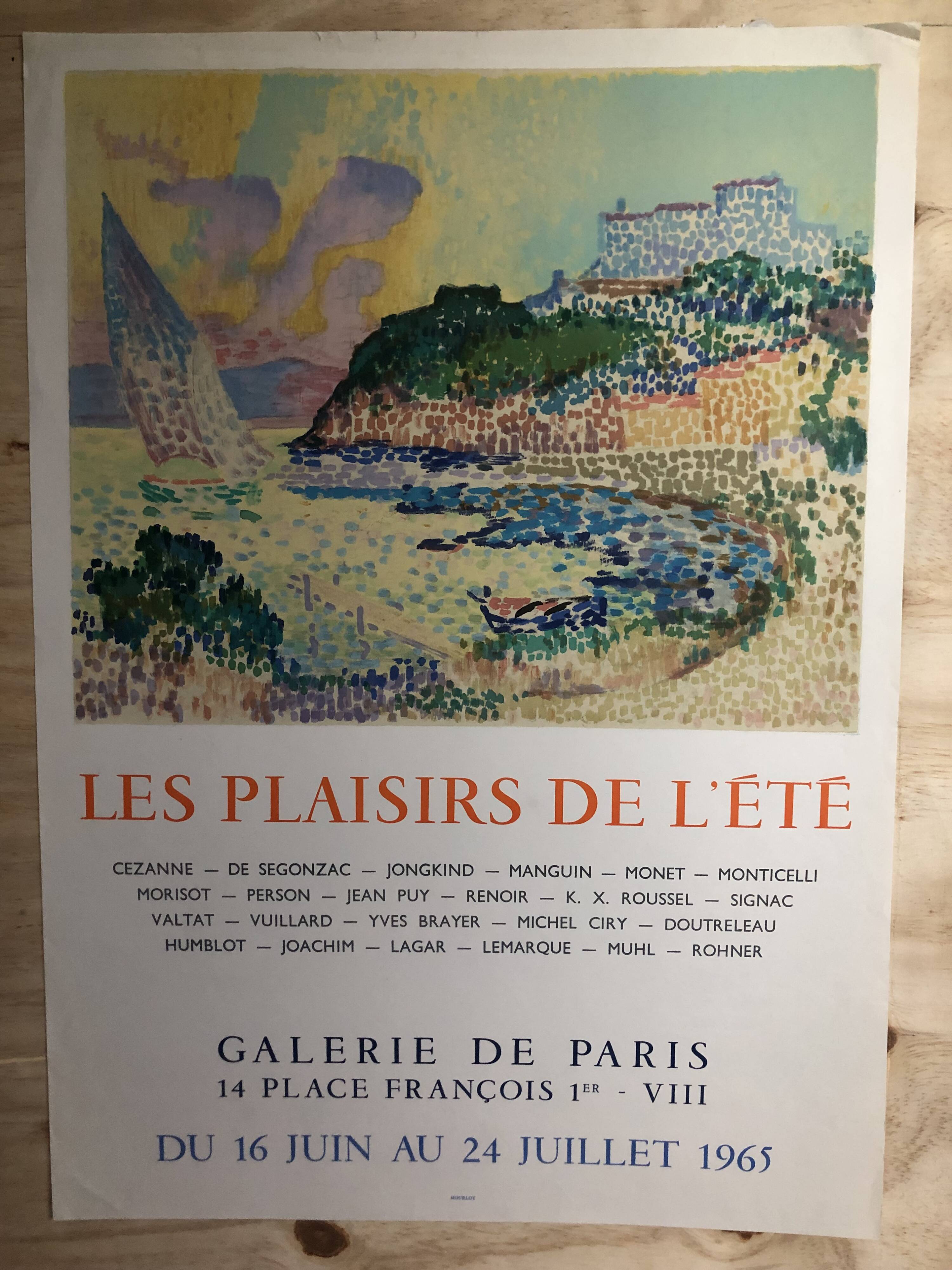 Poster The pleasures of summer Galerie de Paris 1965