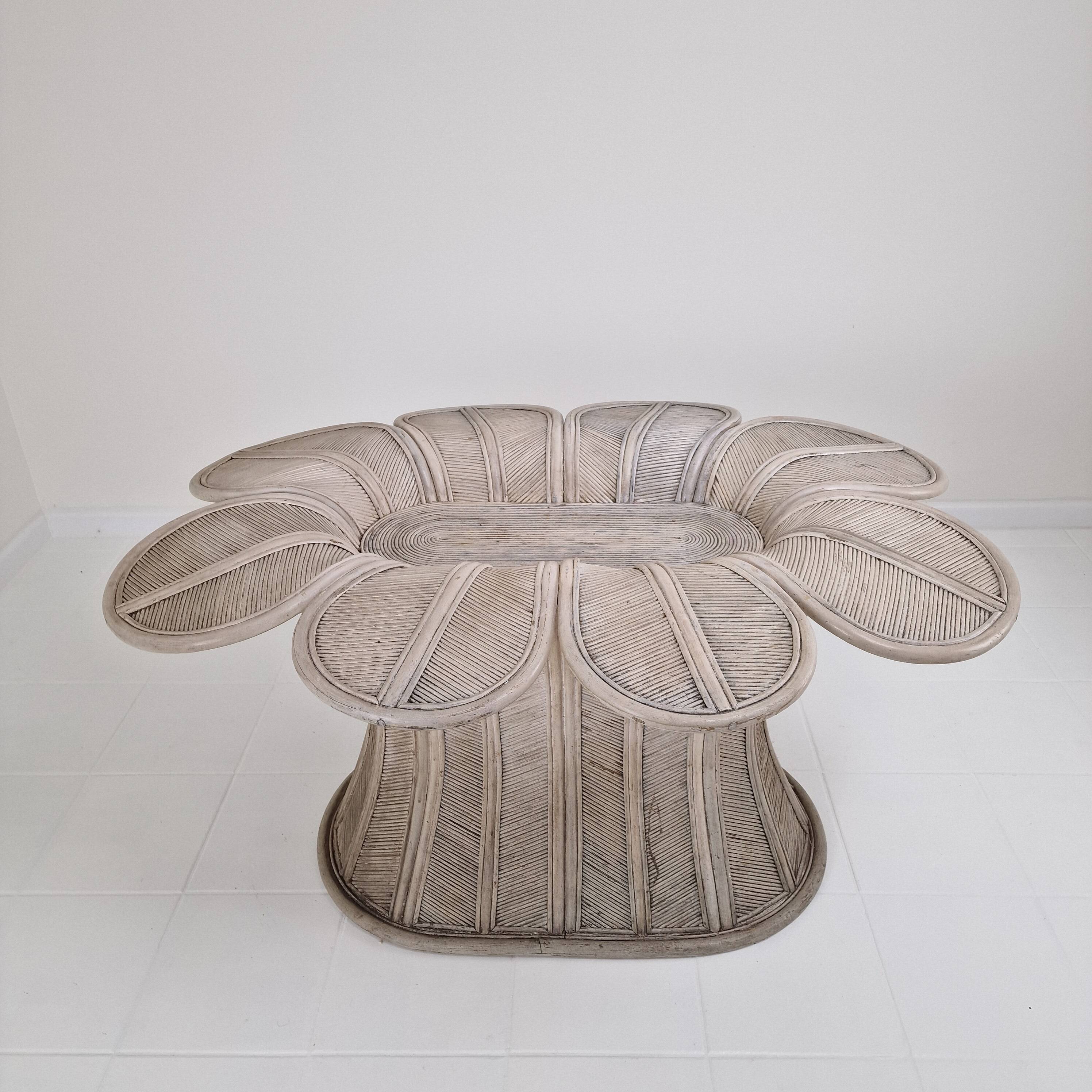 Vintage Oval Bamboo and Rattan Dining Table Base, France 1980's