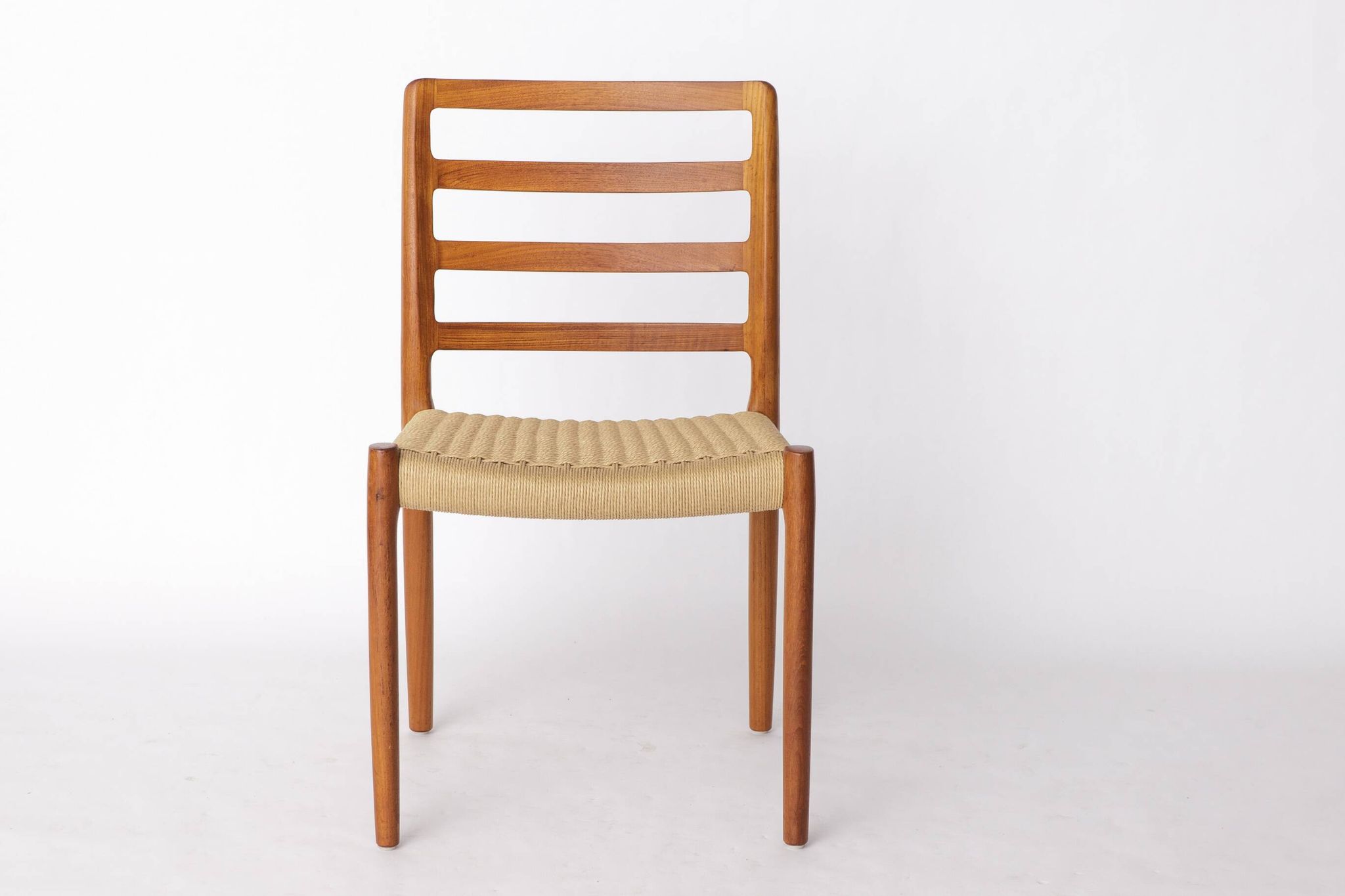 1 of 6 Niels Møller Model 85 Chair in Teak with Danish Cord, 1980s Danish M