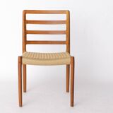 1 of 6 Niels Møller Model 85 Chair in Teak with Danish Cord, 1980s Danish M