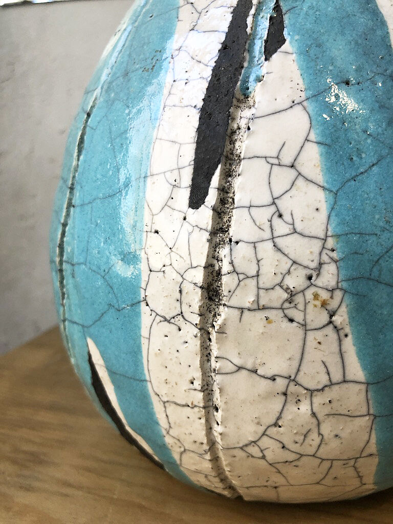 Artisan cracked earth vase