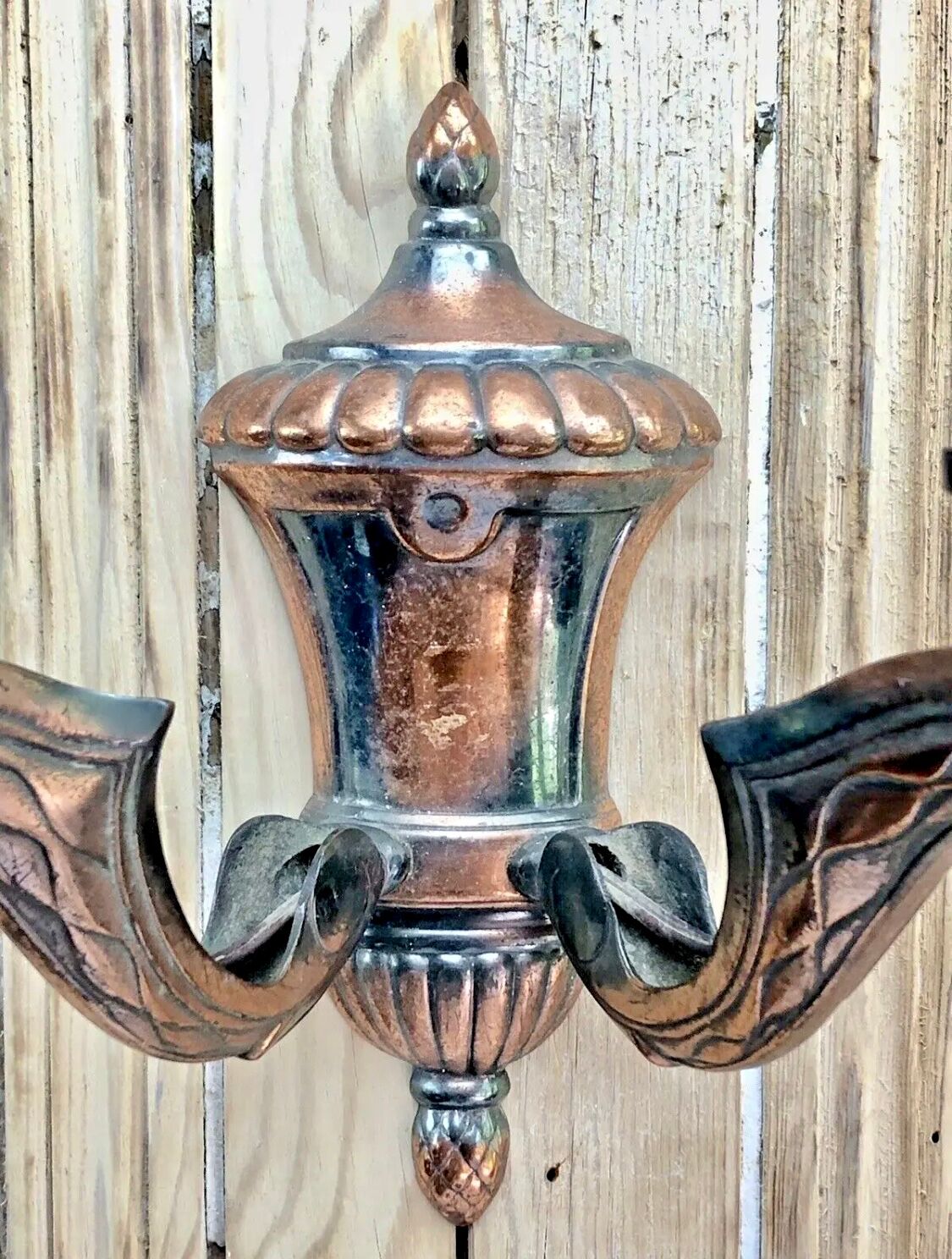 Wall lamp double fires copper metal art deco glassware ezan opalescent gilded