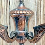 Wall lamp double fires copper metal art deco glassware ezan opalescent gilded