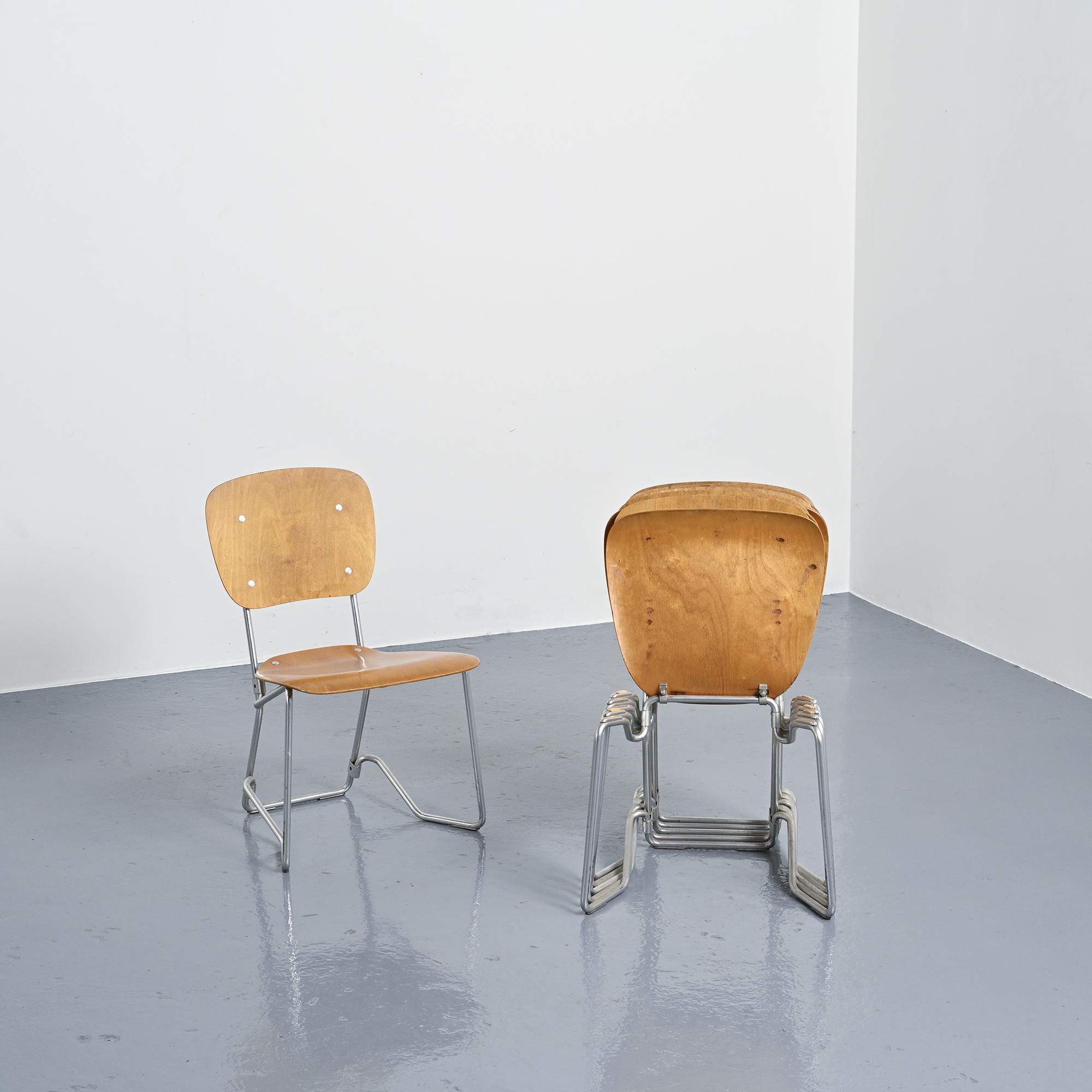 Suite de 6 chaises Alu-Flex par Armin Wirth, vers 1965