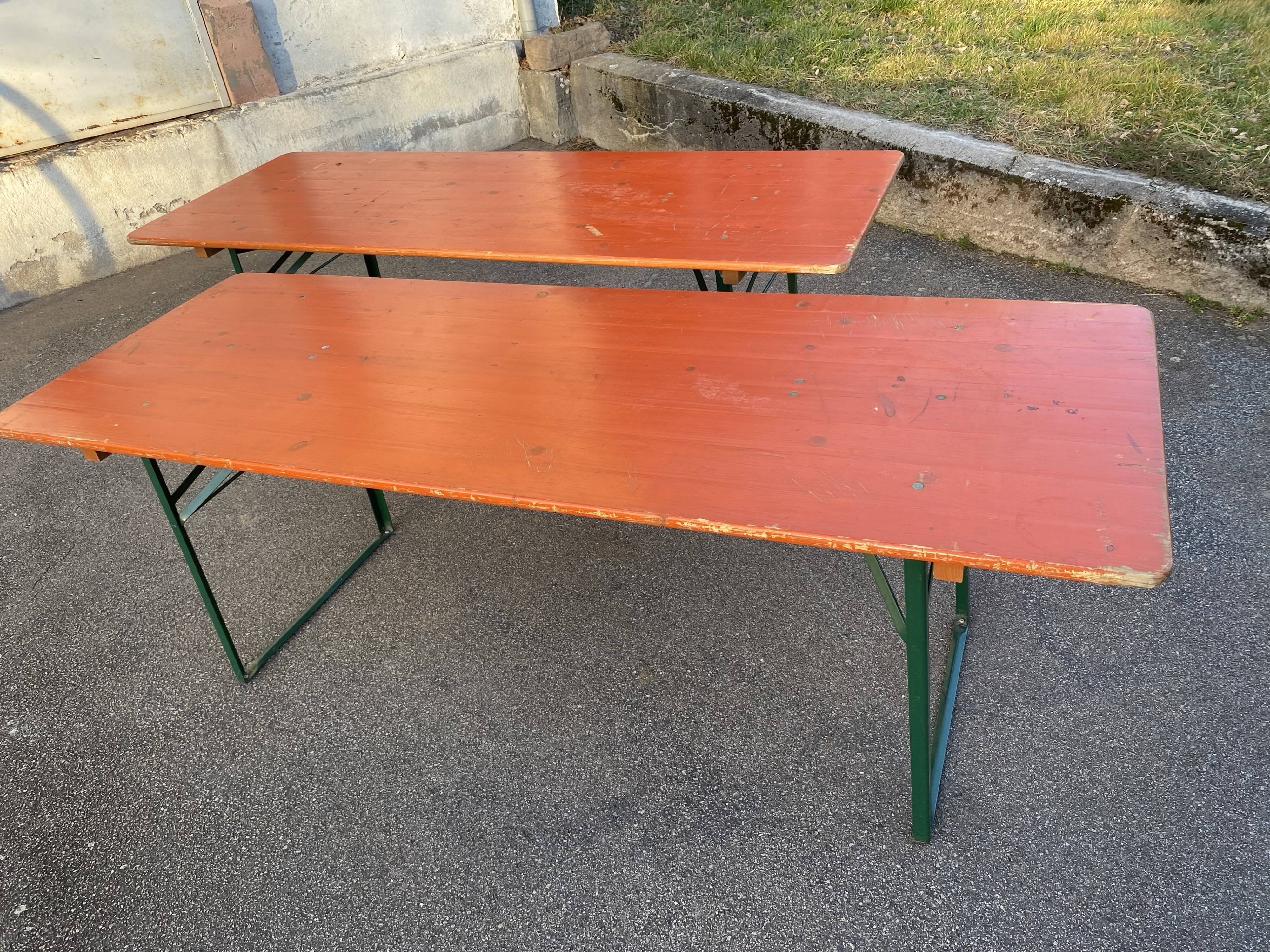 Pair of brasserie tables