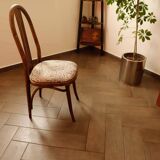 Set of four bentwood TON chairs from the 1970s with floral upholstery