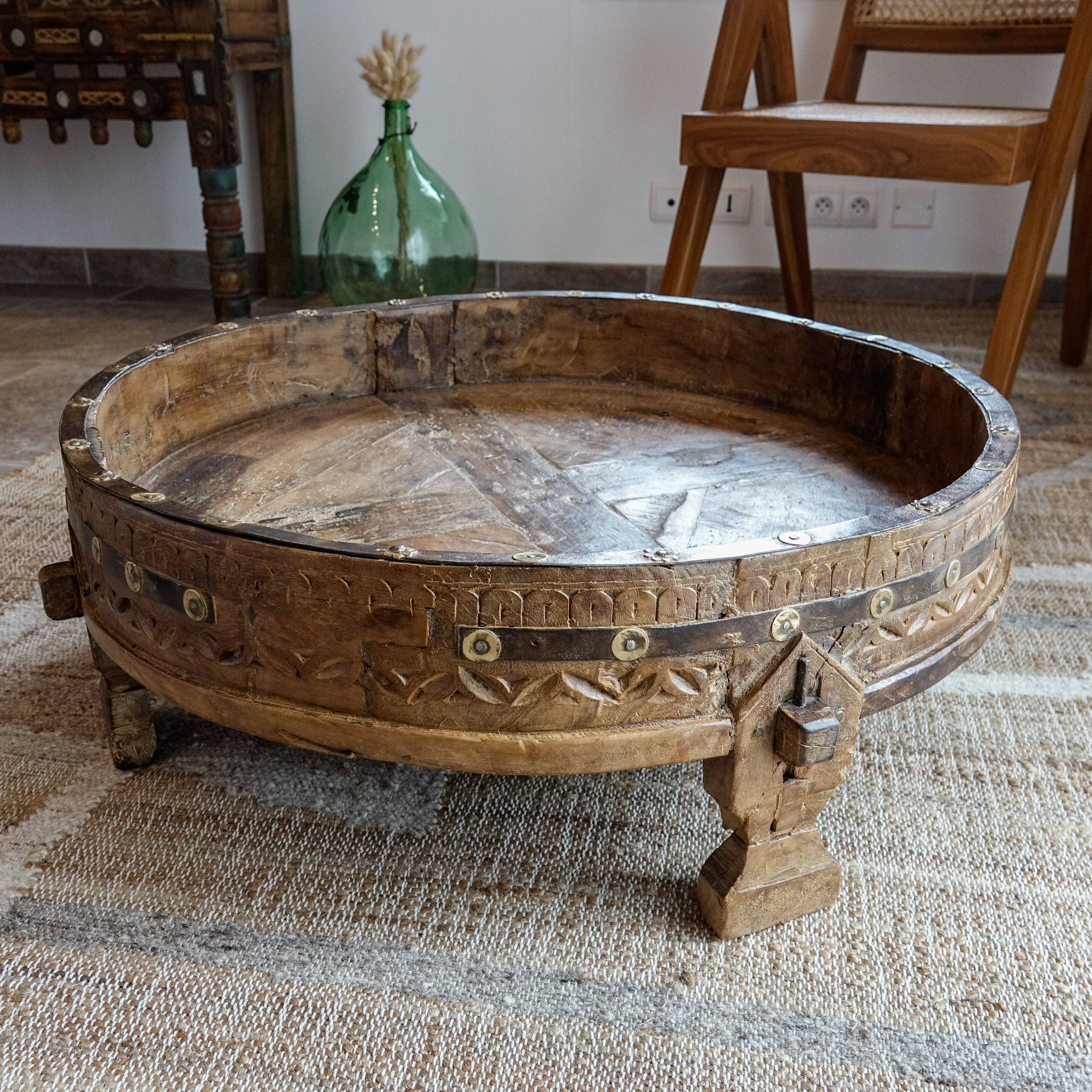 Ancient Indian coffee table Chakki