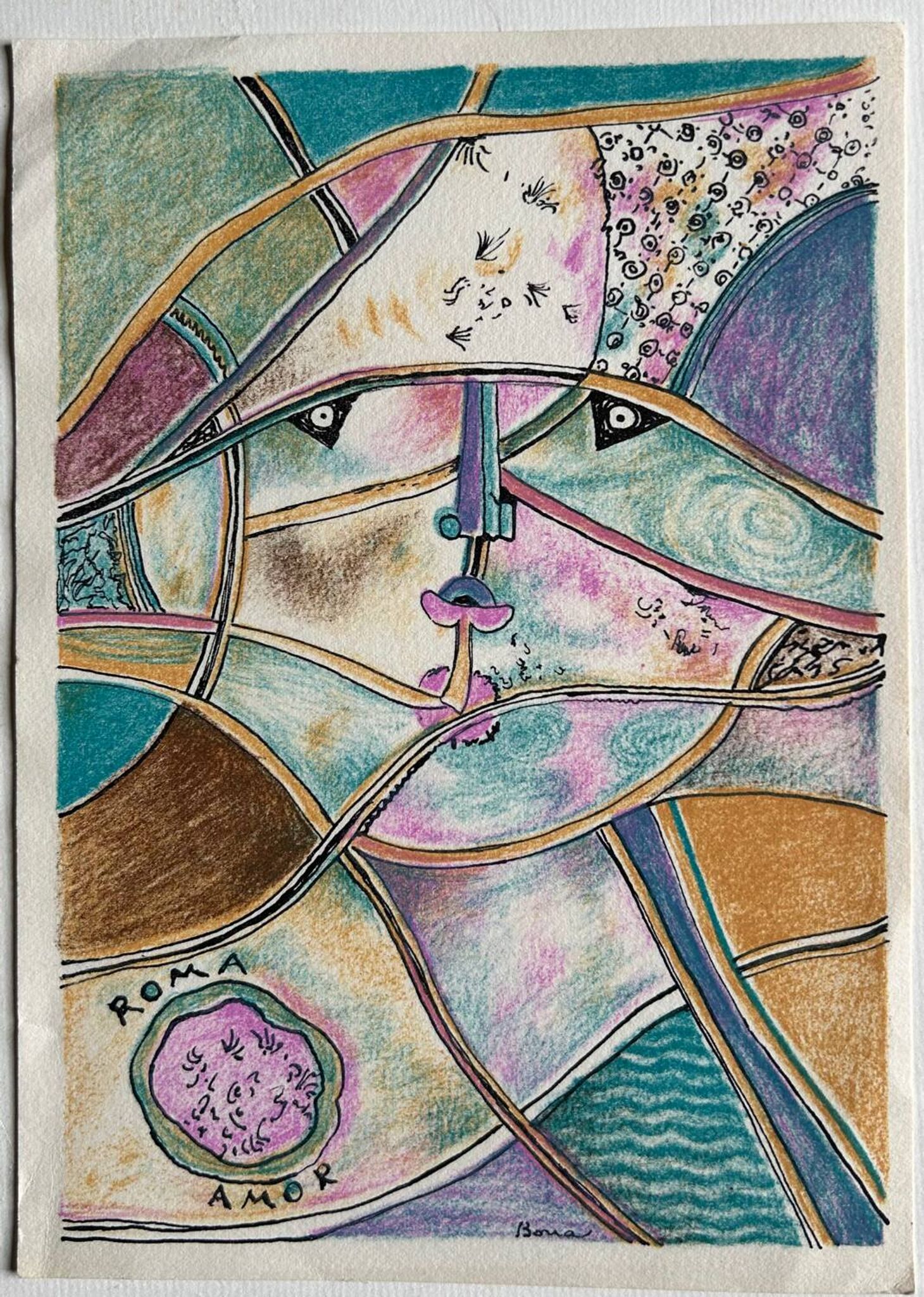 Original lithograph by Bona, 1990, printed by Michel Cassé.