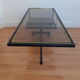 Table basse vintage industrielle métal et verre