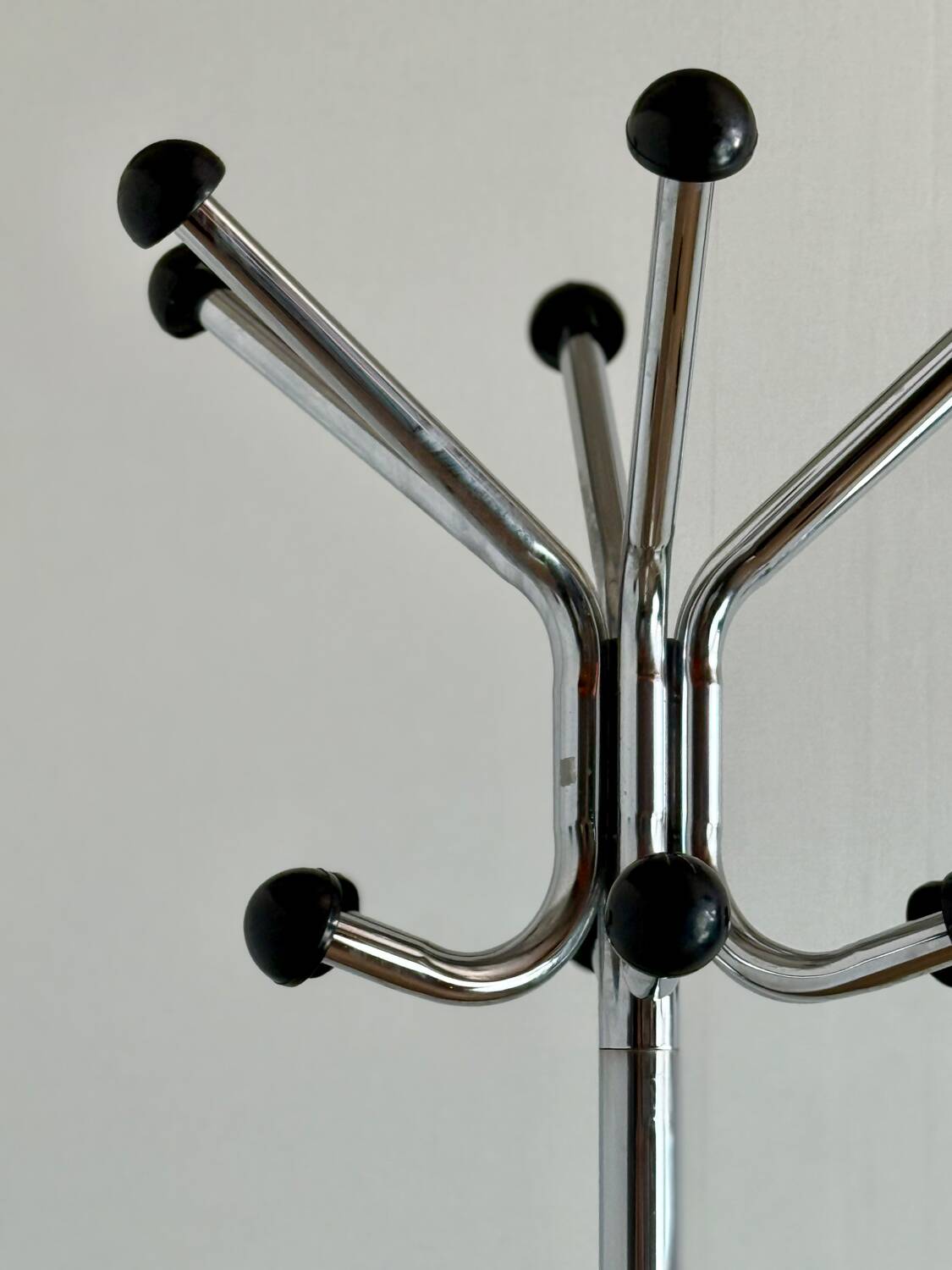 Vintage stainless steel coat rack – 12 hooks