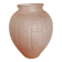 Large pink art deco vase in molded glass with flower decoration