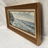 Signed painting Oil on canvas - the storm - dimensions: height -32 cm - width -72 cm -
