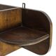 Vintage wooden wall shelve rack bookshelf in dark oak wood minimalist