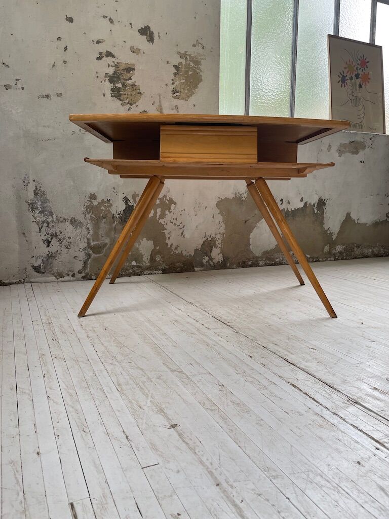 Vintage oak compass desk