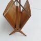 Magazine rack hand painted Birch and brass made in Italy 1950 s
