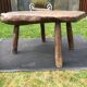 Brutalist vintage coffee table with 4 feet in oak