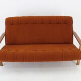 1970s Three Seater Beech Sofa, Czechoslovakia