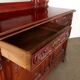 Antique Art Nouveau walnut buffet with decorations, Italy, 19th century.
