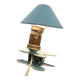 Blue aluminum mushroom clip lamp from the 50s and 60s