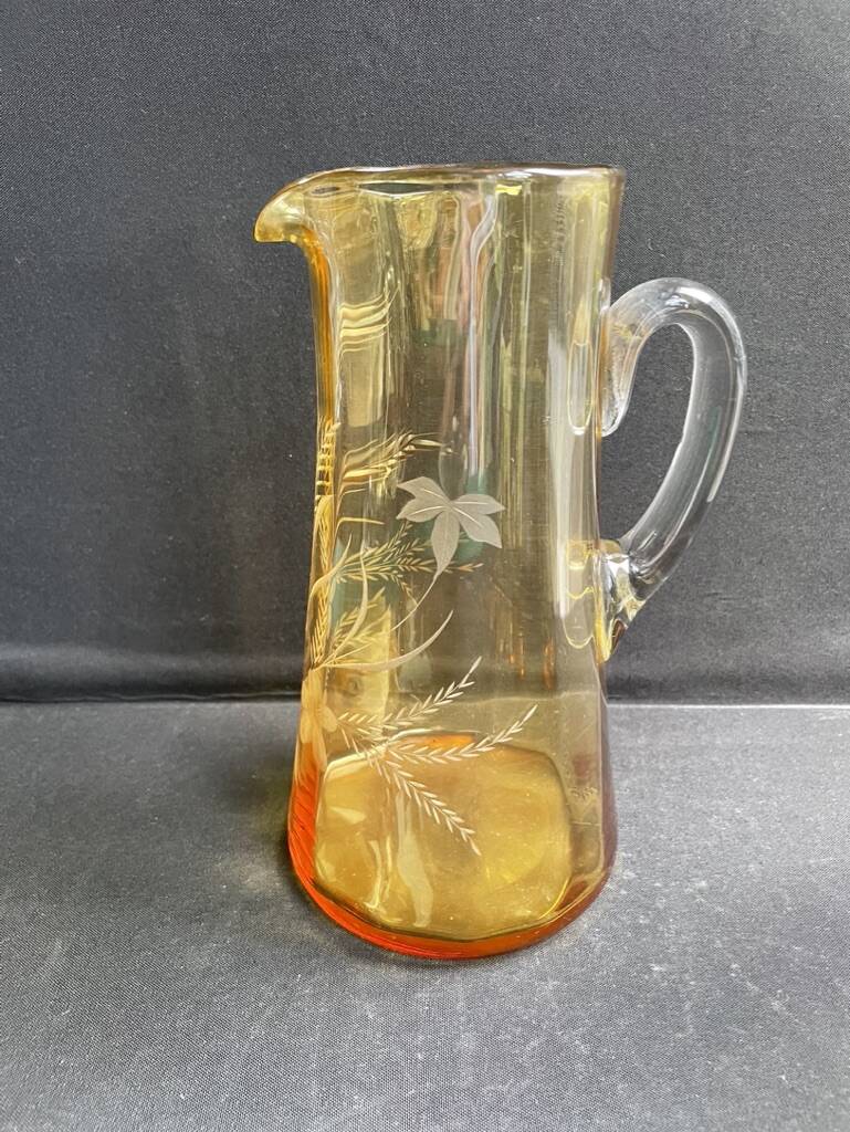 Saint Louis beer service in blown and cut amber crystal – Art Deco