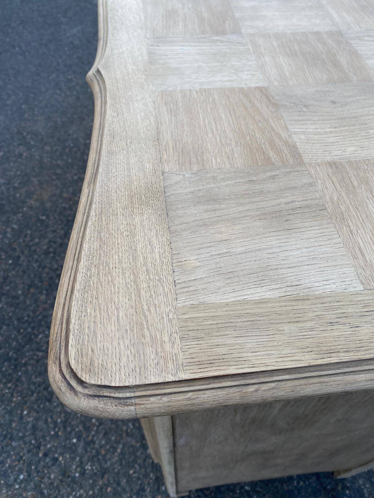 Louis XV sideboard renovated in raw oak and marquetry 3 doors 180cm