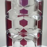 Luminarc vase with burgundy geometric patterns, France 1970