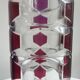 Luminarc vase with burgundy geometric patterns, France 1970