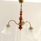 3-branched chandelier in opaque glass