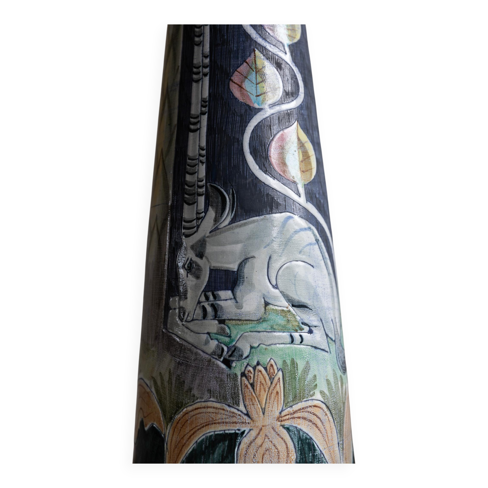 Marian Zawadzki "Oryx" Unique Floor Lamp, Tilgmans Ceramic, Sweden, Dated 1960