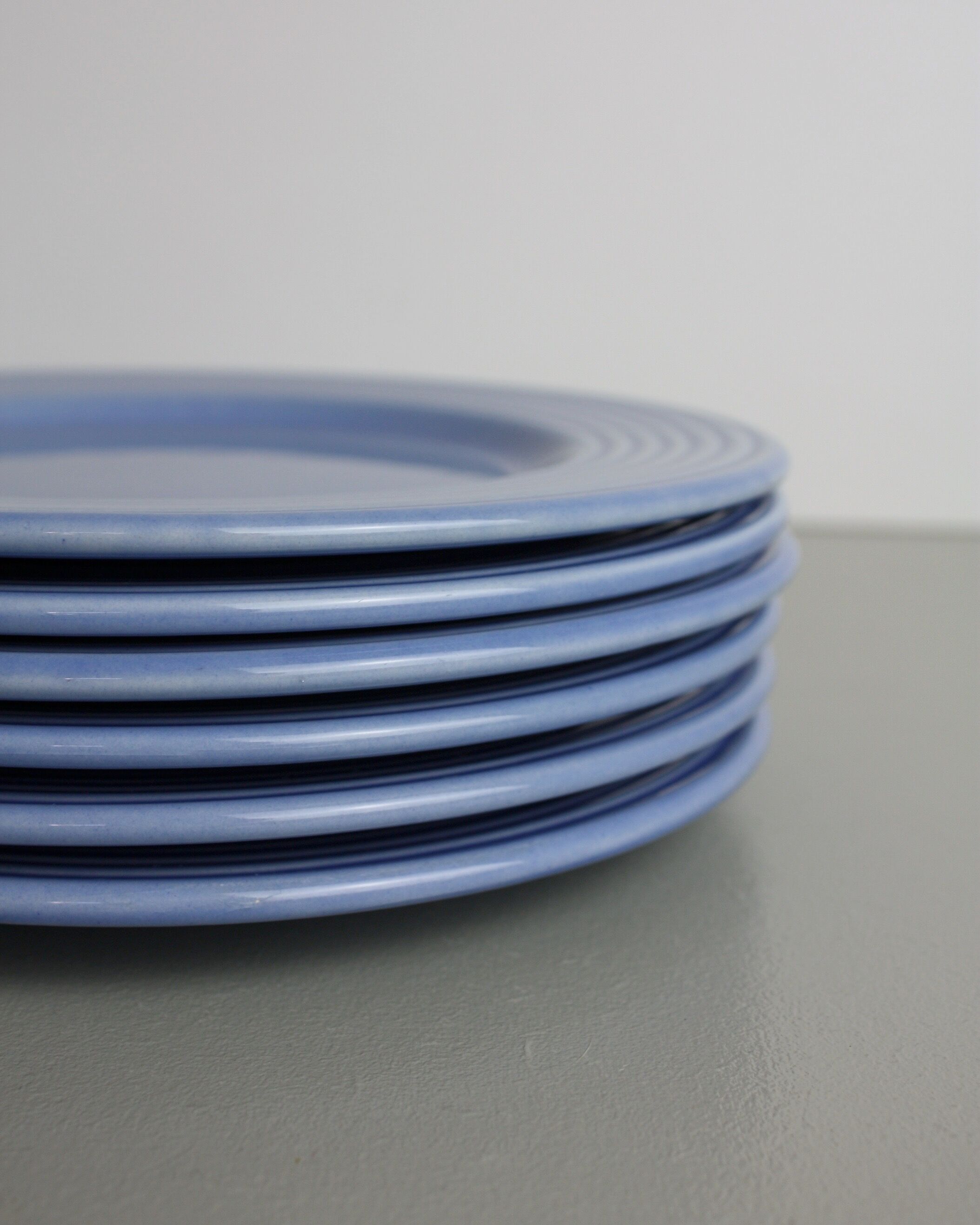 Set of 6 blue ceramic plates