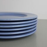 Set of 6 blue ceramic plates
