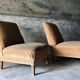 Armchair in wood and beige fabric, France 1940