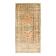 Vintage Turkish Oushak Handmade Wool Cotton Orange Area Rug 124x251