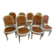 6 chaises 2 fauteuils en cannage, de style L.XVI , peint vert clair
