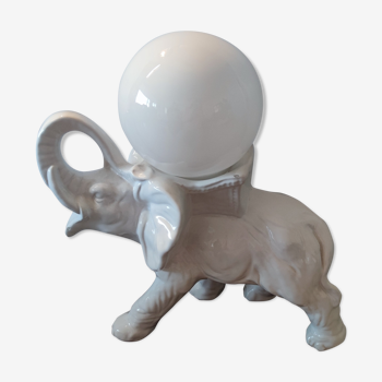 Lampe éléphant en céramique vintage