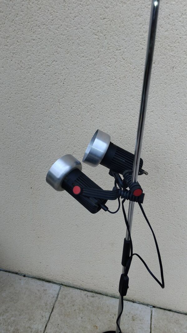 Lampadaire vintage à 2 spots des années 70 édité par Miwi