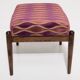 Vintage velvet footstool pair with rose pattern, Edmund Homa, 1960s