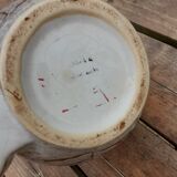 Pickle pot with pliers, varnished leaf pattern, 60's years