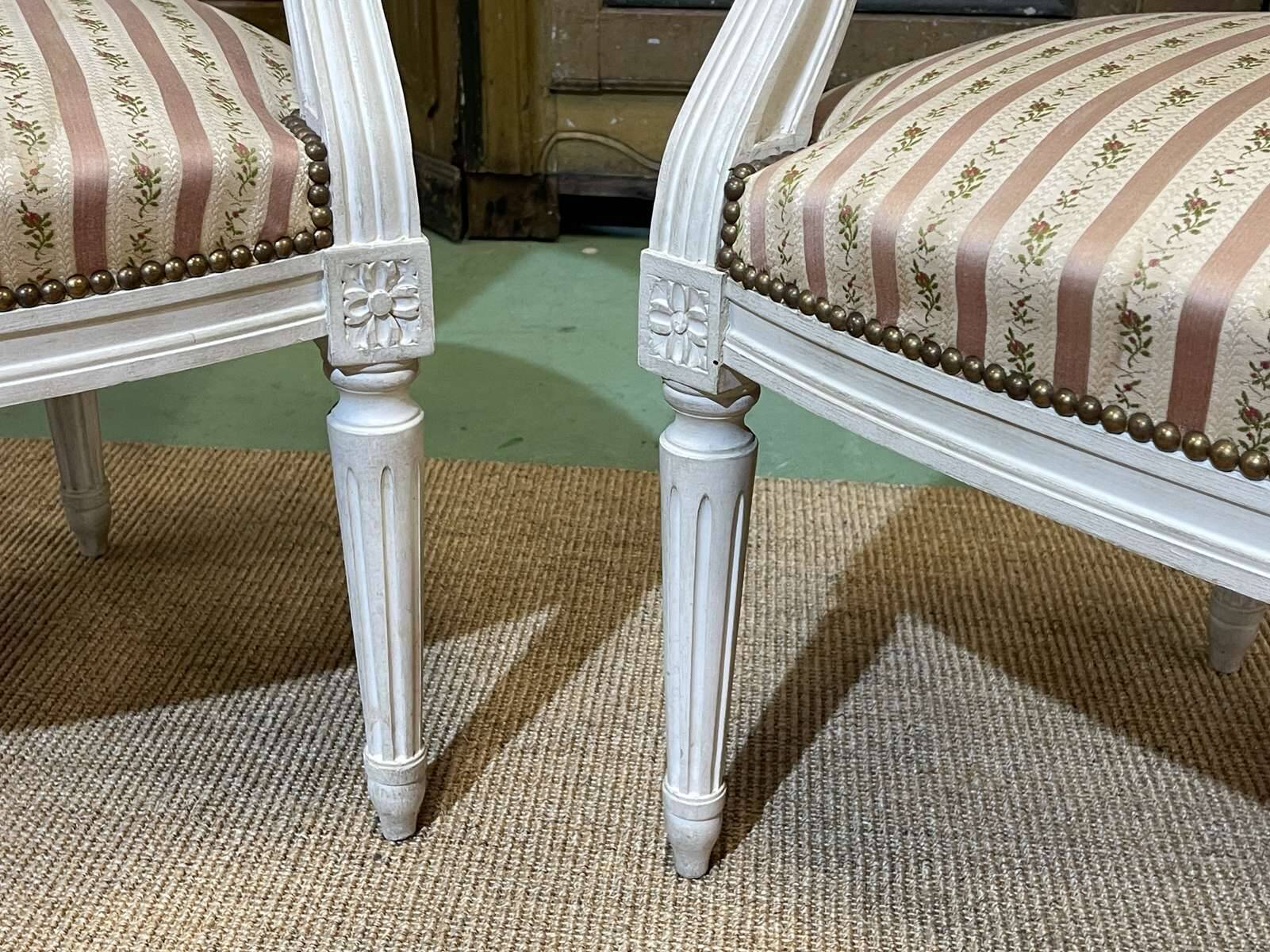 Pair of Louis XV style armchairs from the 1970s in beech.