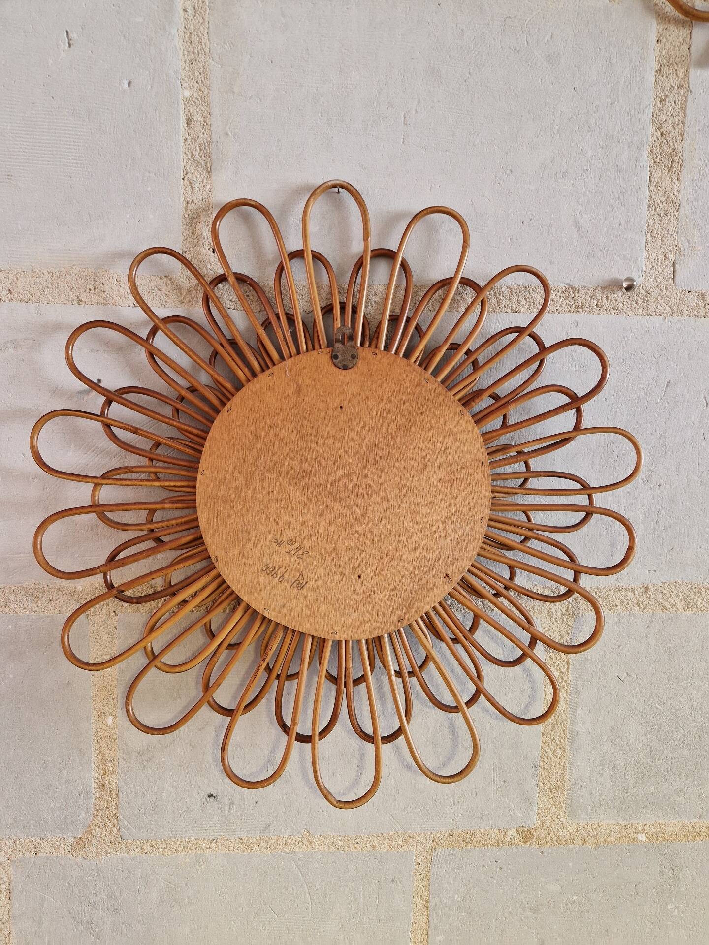 Ancien Miroir En Rotin