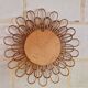 Ancien Miroir En Rotin