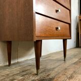 Vintage chest of drawers spindle feet oak 1960