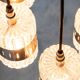 Chandelier 6 lights glass metal 1970s vintage modernism