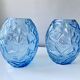 Paire de vases Art Déco en pâte de verre bleue