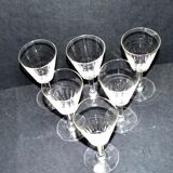 Series of 6 antique wine glasses in blown glass from meisenthal 1900 12.5 cm