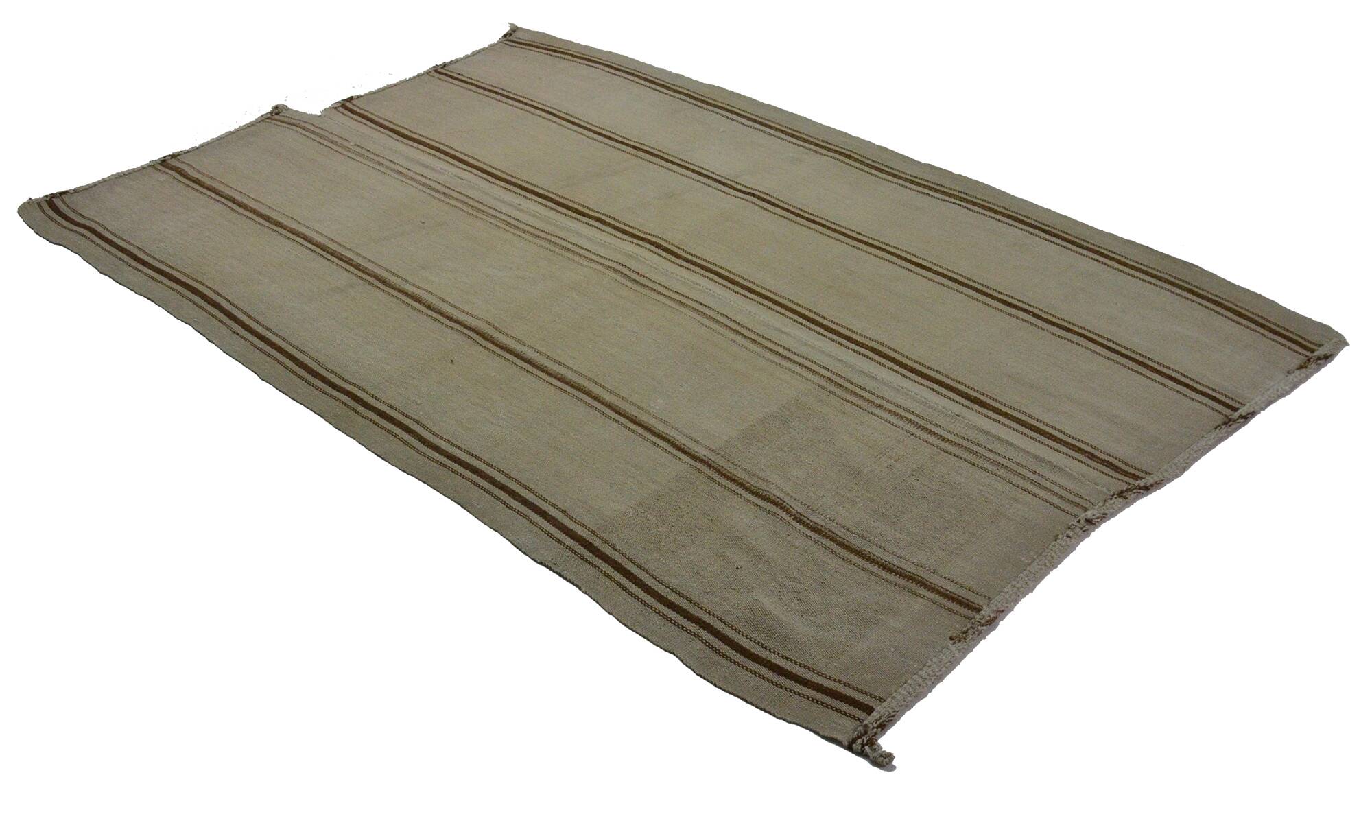 Turkish Kilim Konya Vintage 166x268 cm Beige Minimalist Stripes
