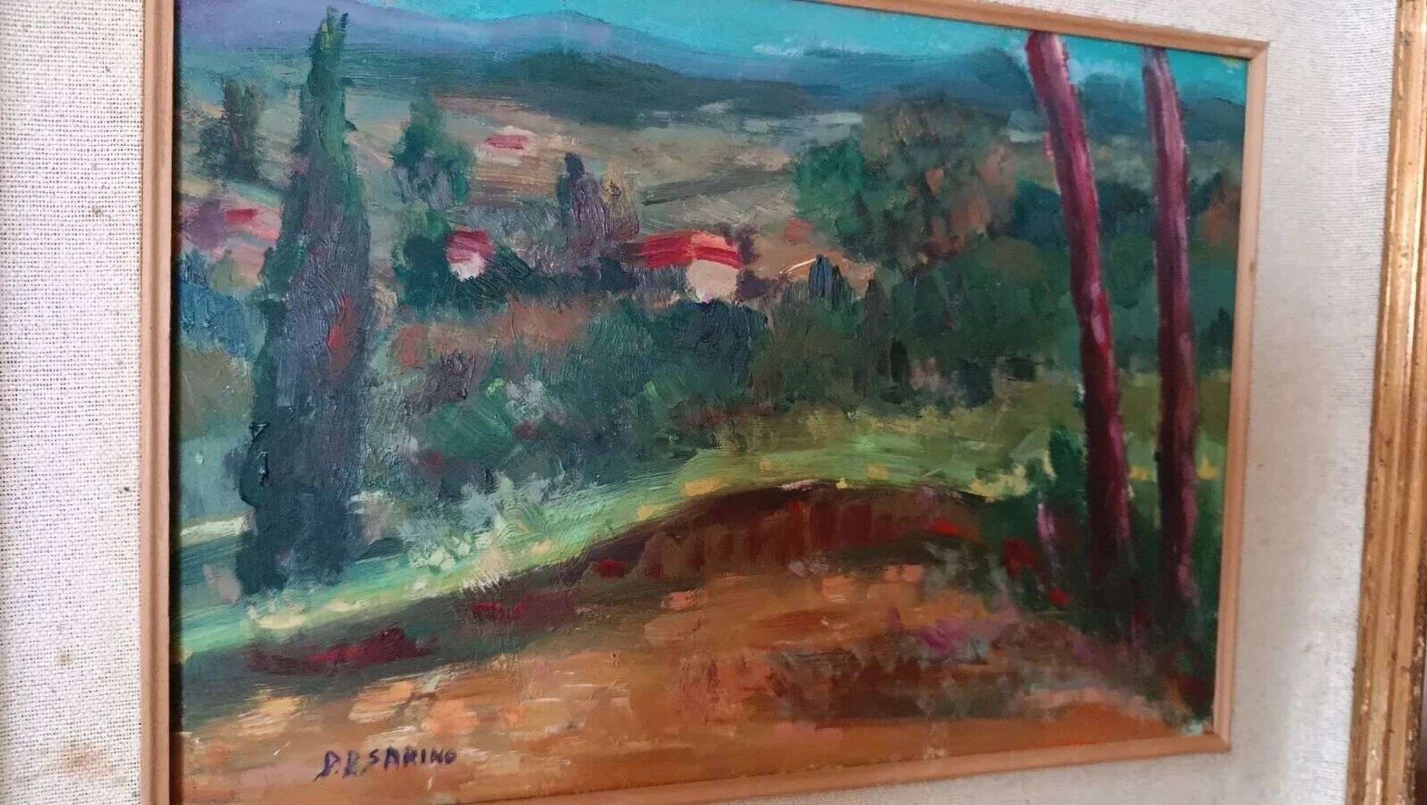 Still life by papalia sarino (1898/1958) oil on panel landscape