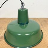 Industrial green enamel pendant lamp, 1960s